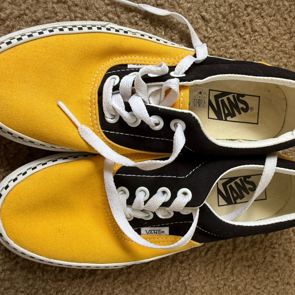Vans Classic Yellow and Black Canvas Shoes